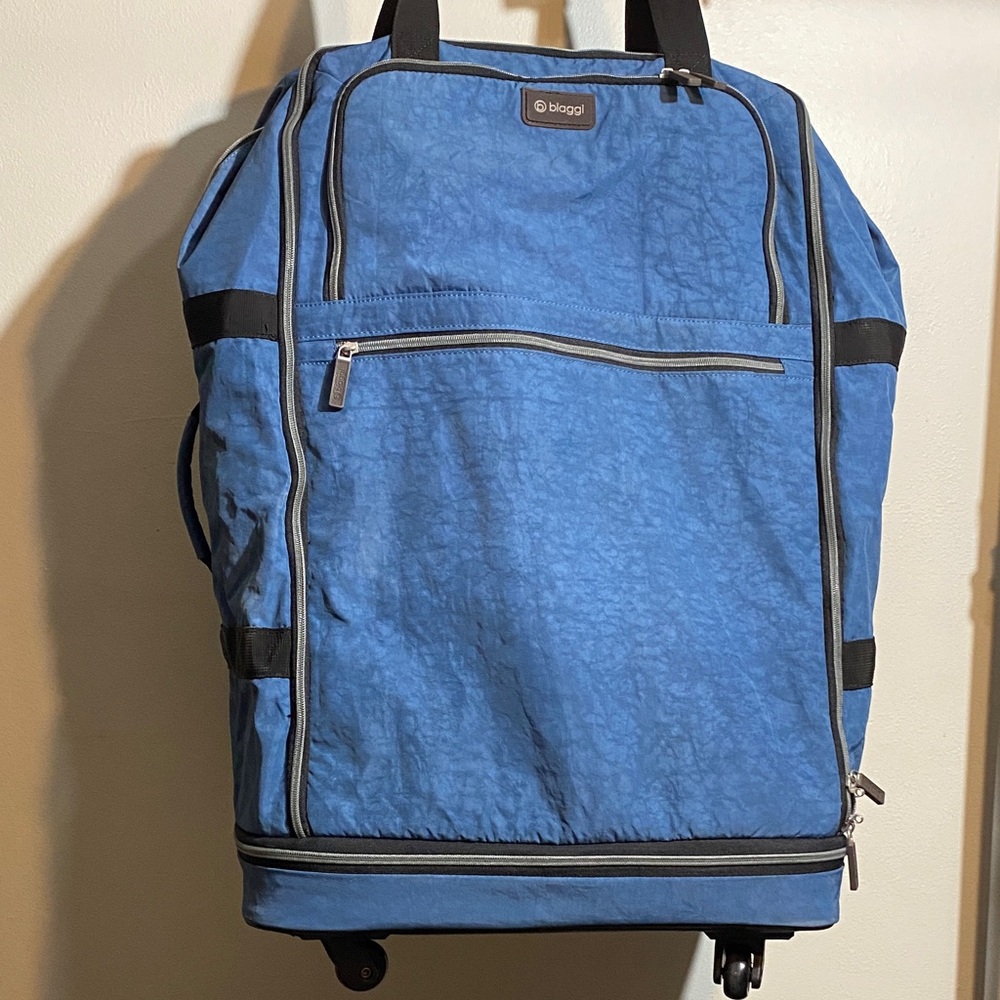 Bingqi Blue Men's Rolling Travel Bag